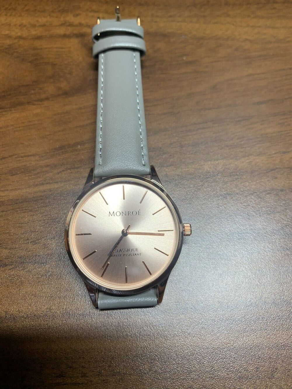 F Monroe Classique WR Maestro Stainless Rose Gold Toronto Grey Leather